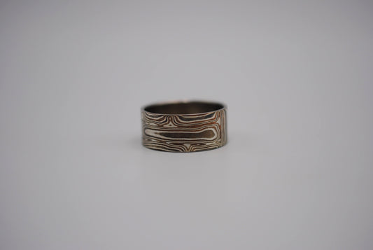 Mokume Gane: Silver, Copper, and Shibuichi Large Ring