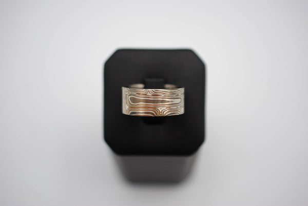 Mokume Gane: Silver, Copper, and Shibuichi Large Ring