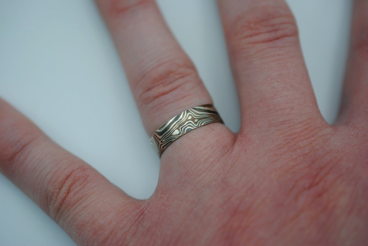 Mokume Gane: Silver, Copper, and Shibuichi Small Ring