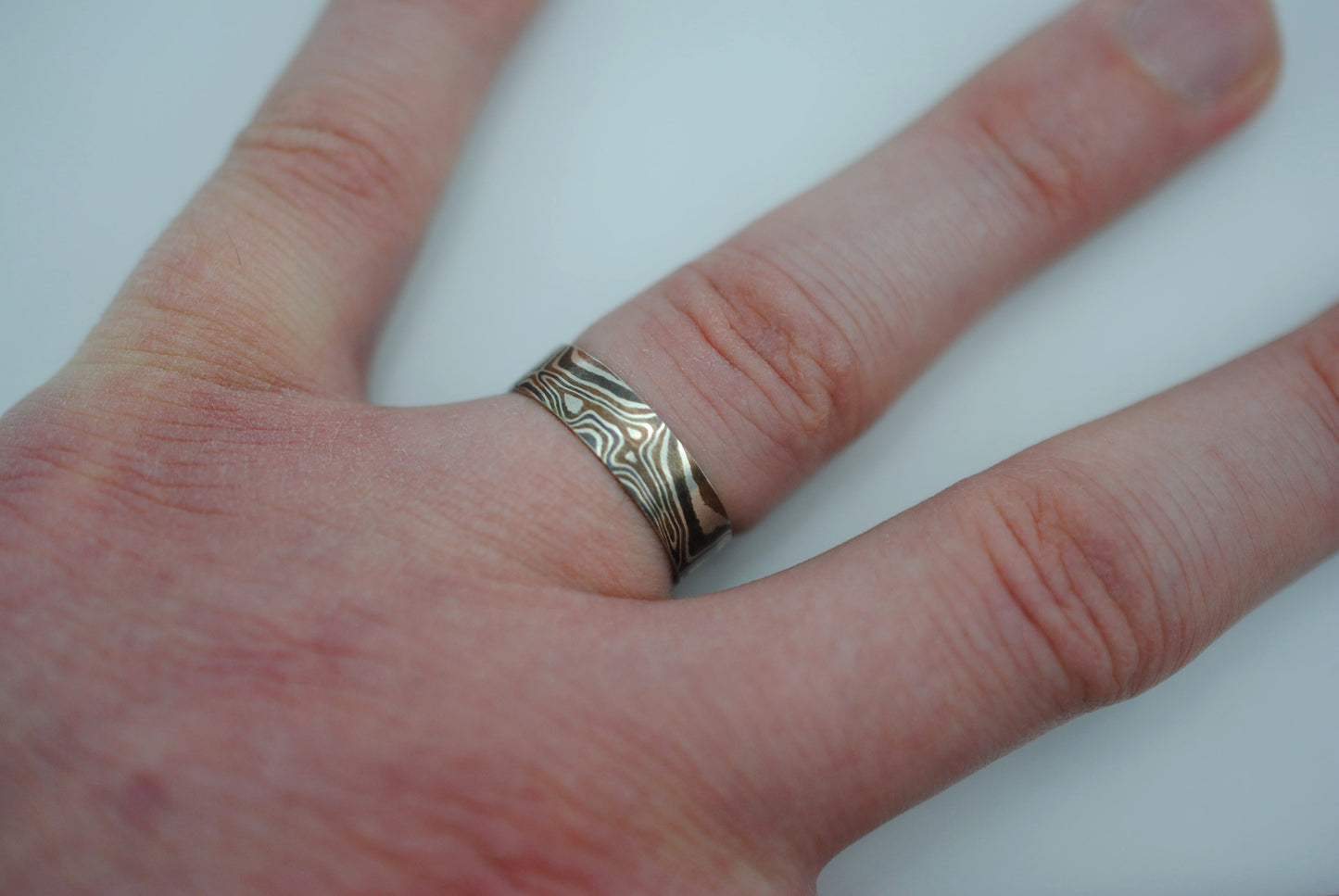 Mokume Gane: Silver, Copper, and Shibuichi Small Ring