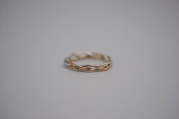 Three Tone Gold Fill Braid Ring