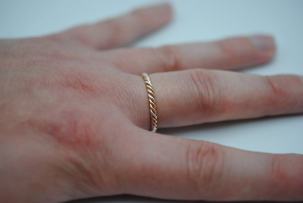 Three Tone Rope Ring