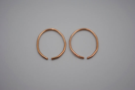 Tiny Rose Gold Open Hoop Earrings