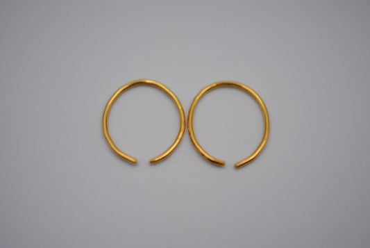 Tiny Yellow Gold Open Hoop Earrings