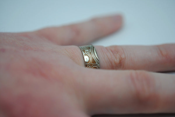 Mokume Gane: Silver and Copper Medium Ring