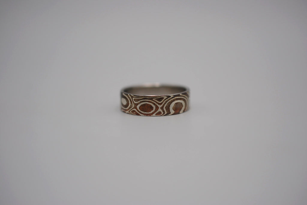 Cobalt Mokume-gane Wooden Ring — Wedgewood Rings