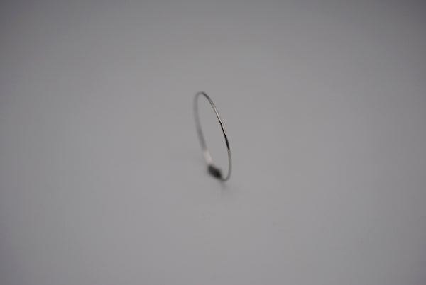 Stacking Ring: Hammered, Ultra Thin, Rhodium Finished