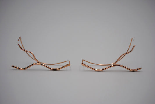 Vine Rose Gold Roots Ear Climbers
