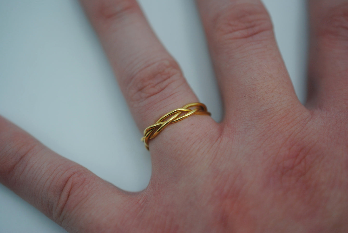 Stacking Ring: Braid, Yellow Gold Finish