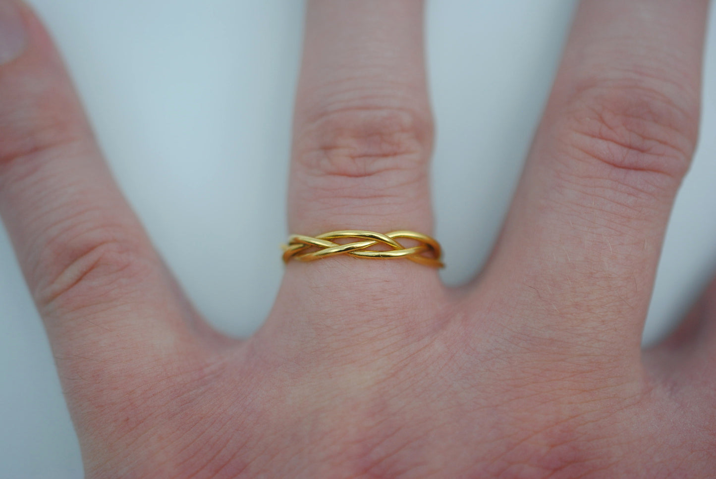 Stacking Ring: Braid, Yellow Gold Finish