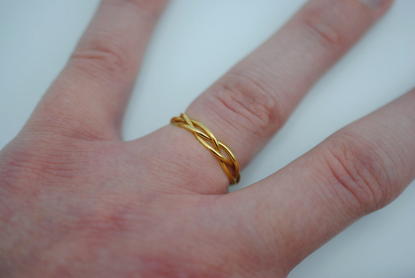 Stacking Ring: Braid, Yellow Gold Finish