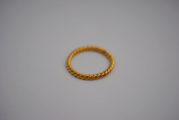 Yellow Gold Rope Stacker Ring