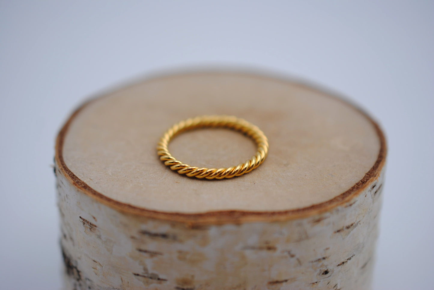 Yellow Gold Rope Stacker Ring