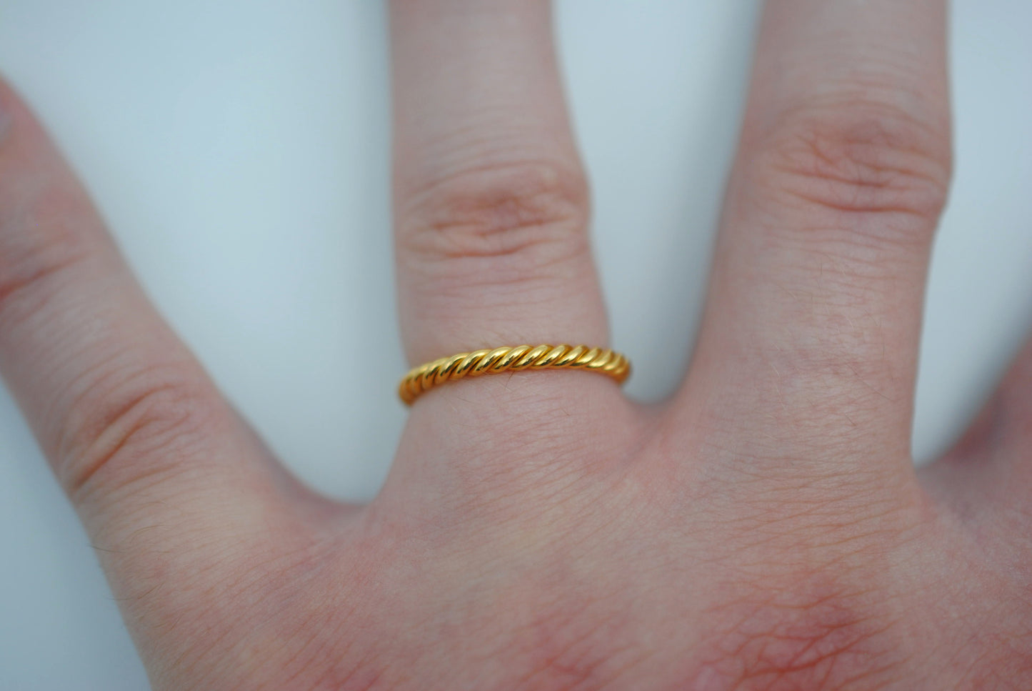 Yellow Gold Rope Stacker Ring