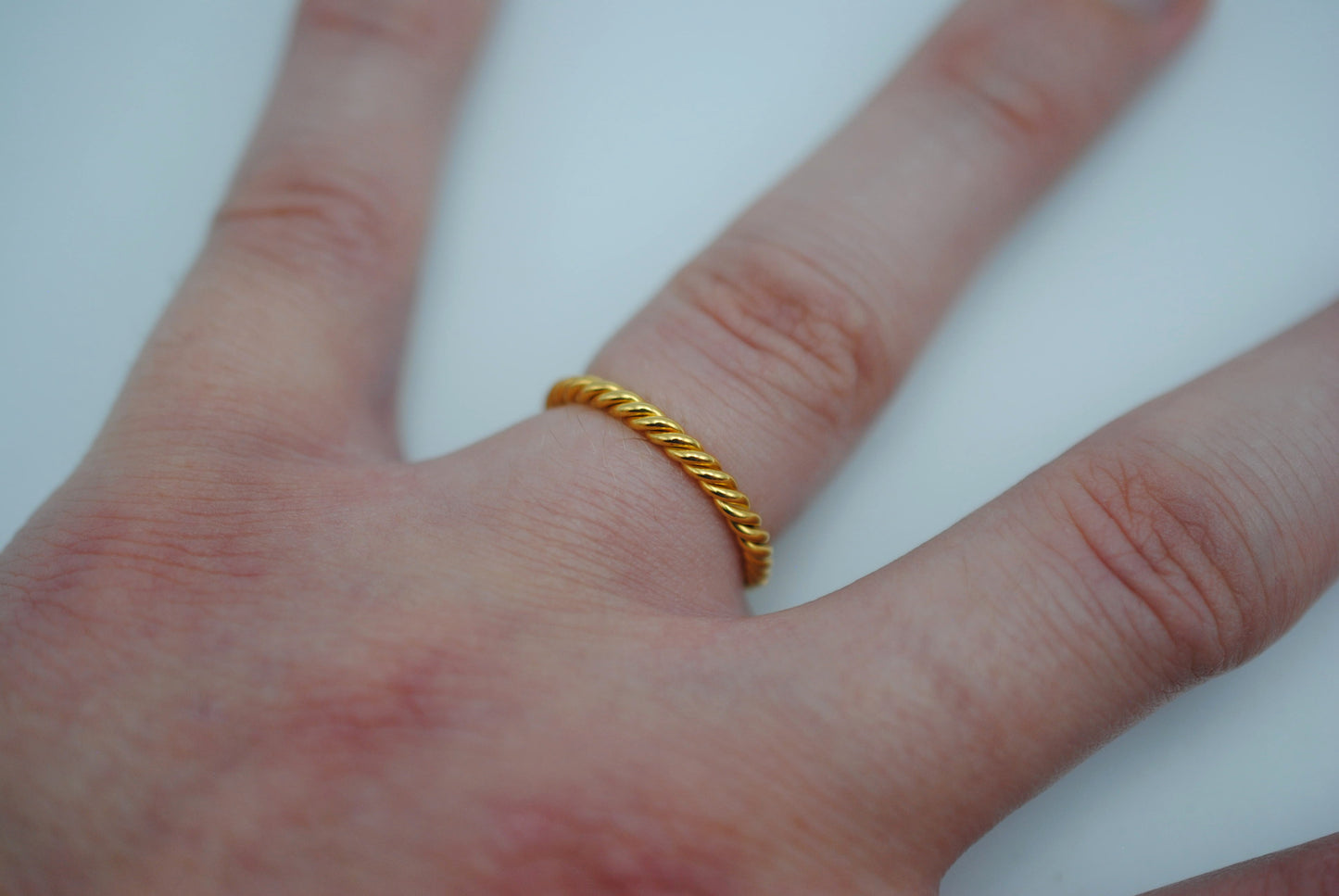 Yellow Gold Rope Stacker Ring