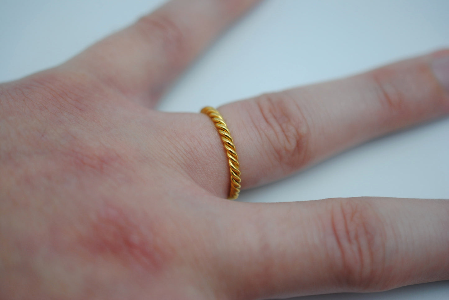 Yellow Gold Rope Stacker Ring