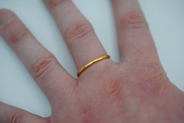 Thick Yellow Gold Stacker Ring
